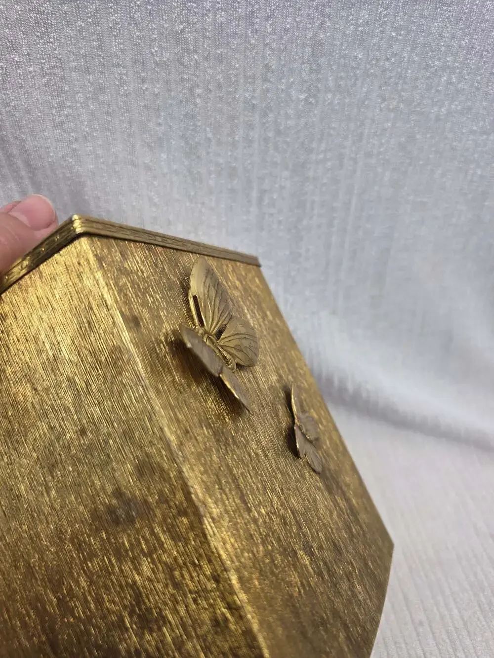 Vintage Stylebuilt Hollywood Regency Gold Plated Butterfly Tissue cover